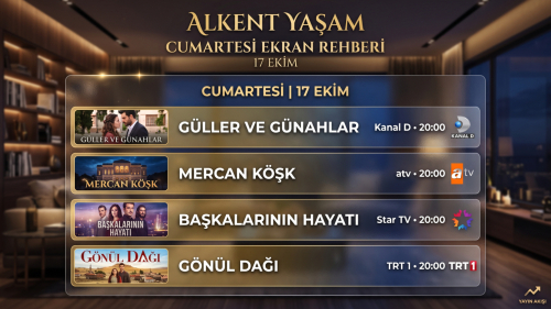 Alkent Yaşam Ekran Rehberi: 16-17 Ekim Hafta Sonu TV Yayın Akışı